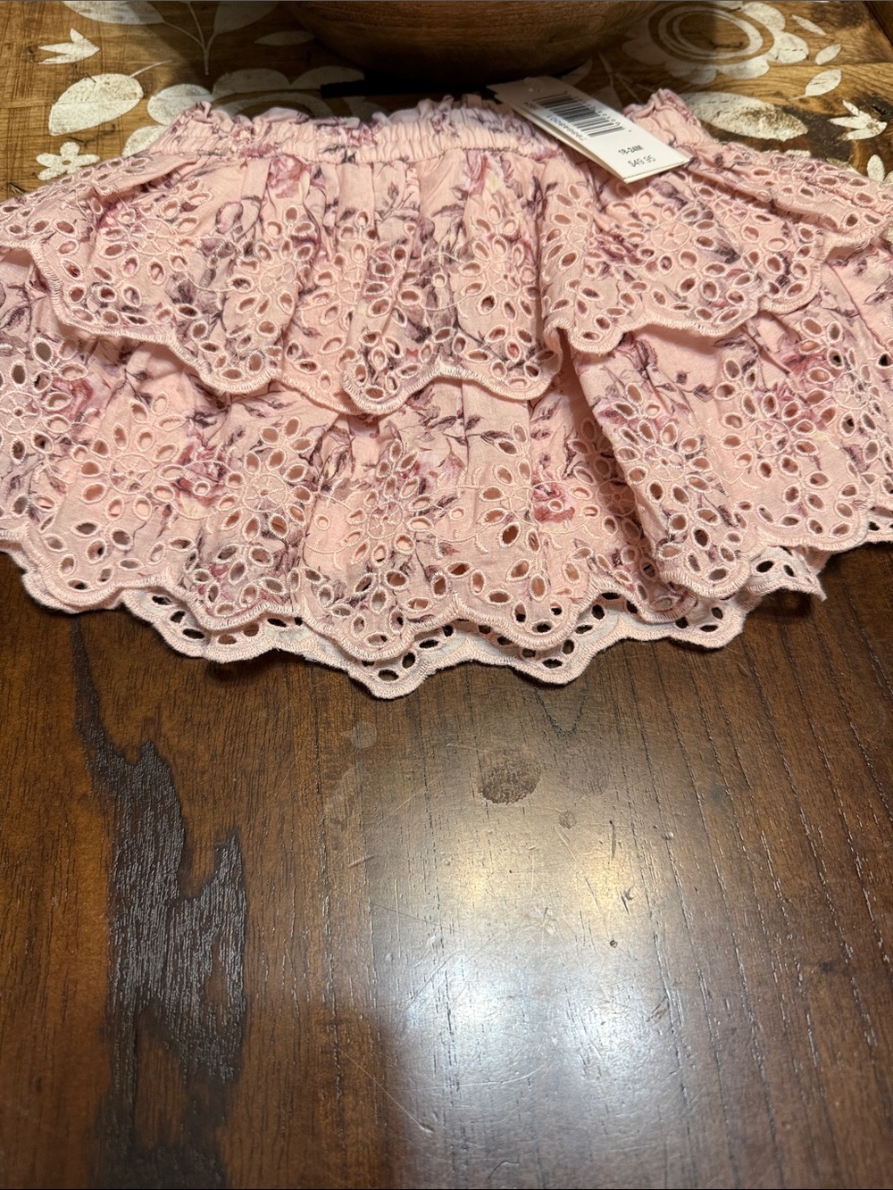 GAP Pink Eyelet Tiered Skirt